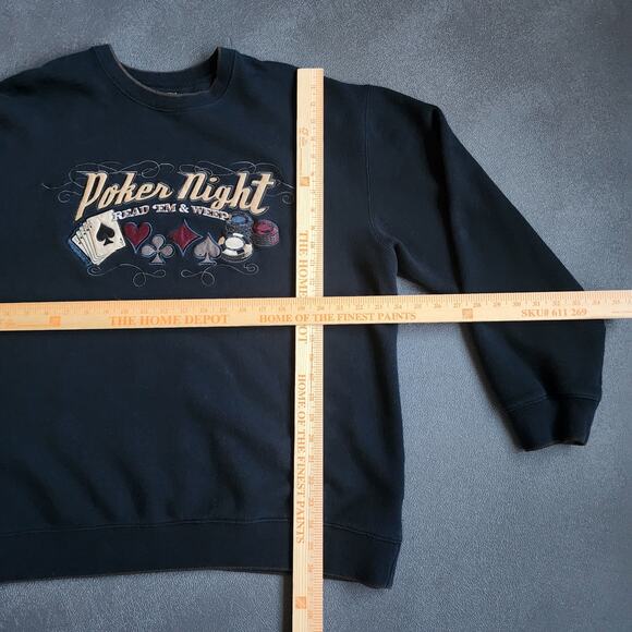 Croft & Barrow Poker Night Read 'Em and Weep Black Sweatshirt Large - Picture 5 of 6